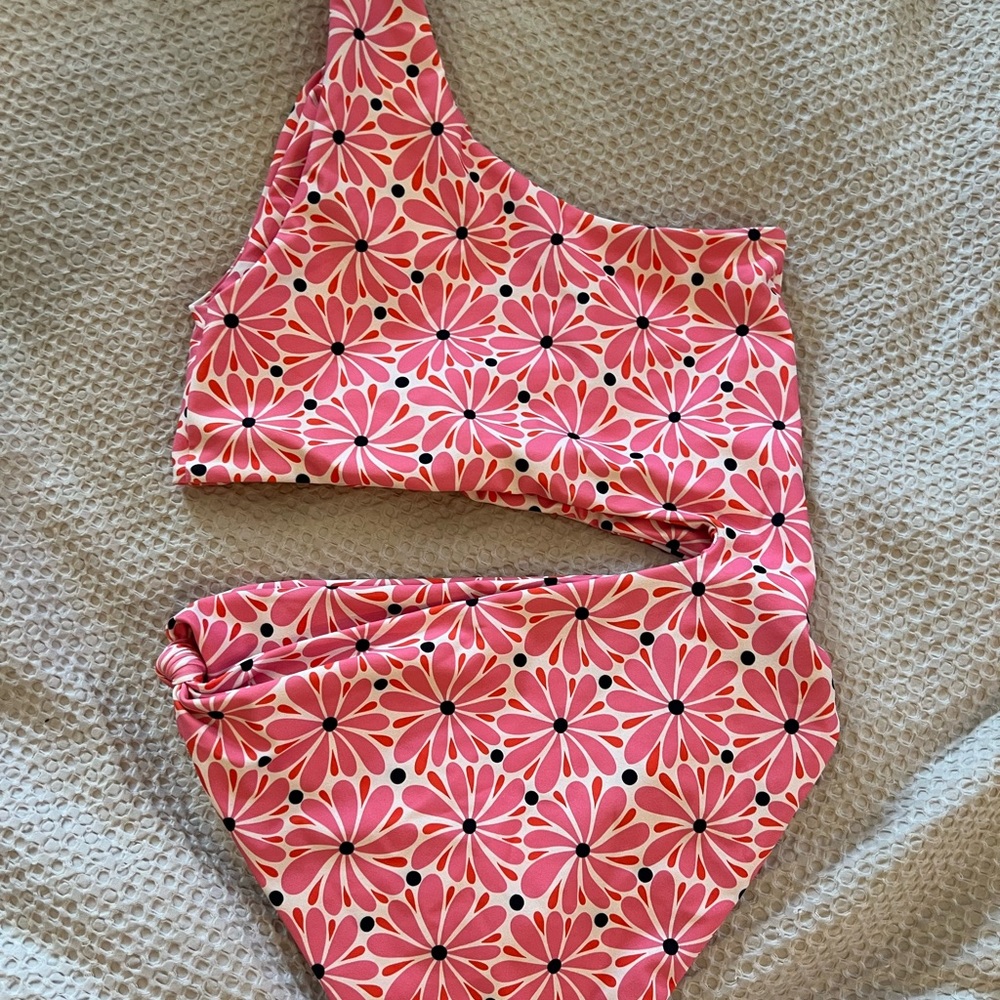 Skatie Pink Floral One Piece Swimsuit